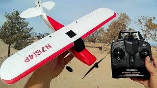 Volantex Sport Cub 7614 Stabilized 4 Channel Trainer Airplane Flight Test Review [upl. by Langston555]