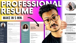 How to make a resume for freshers 🔥🔥 Make Online Free Resume  Resume kaise banaye  Canva Resume [upl. by Rossi655]