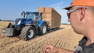 JCB FASTRAC IS BROKEN  NH T7 225 ON BIG BALE CART [upl. by Vitoria919]