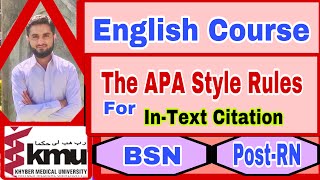 The Basics APA Rules for Intext Citation English CourseLecture8 BSNPostRN [upl. by Airetnuhs]