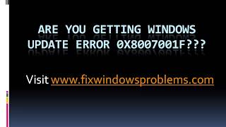 Fix Windows Update Error 0x8007001F [upl. by Gosselin933]