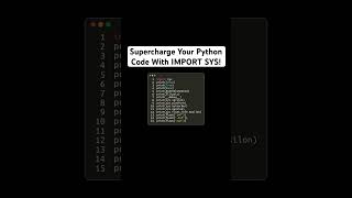 Supercharge Your Python Code With IMPORT SYS [upl. by Lippold197]