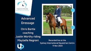 Chris Bartle Coaching Advanced Dressage at Sydney International Equestrian Centre [upl. by Ailemor371]