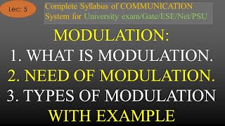 What is Modulation in Communication System  Analog Com  R K Classes  Hindi  Lec5 [upl. by Ahserb]