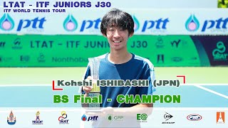 LTAT  ITF JUNIORS J30 BS Final  Kohshi ISHIBASHI JPN 3 vs Juchan HWANG KOR [upl. by Anatnom]