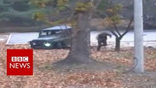 North Korea defection Footage of moment soldier flees  BBC News [upl. by Hnacogn183]