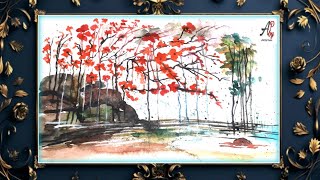 🎨 Watercolor Painting  Watercolor Painting Techniques  Watercolor Painting Tutorial [upl. by Ruon51]