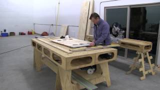 Building the Paulk Workbench PART 2 MAKING SAW HORSE PATTERN [upl. by Finley314]