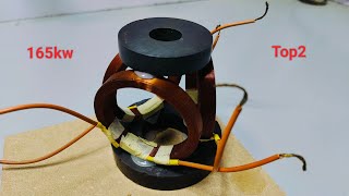 Top2 Self Running machine at home Using Microwave coils [upl. by Ryle584]