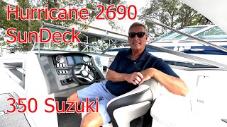 Hurricane 2690 Sun Deck with 350 Suzuki Outboard [upl. by Tsepmet]