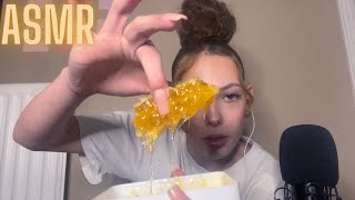 ASMR Eating Honeycomb🍯whispering Sticky Mouth sounds👄✨ [upl. by Gilbye]