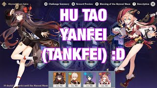 C1 Hu Tao w Yanfei tank build team comp Abyss floor 12 second half [upl. by Alamaj]