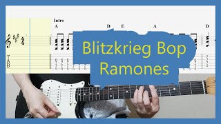 Ramones  Blitzkrieg Bop Guitar Cover with Tab [upl. by Kciregor]