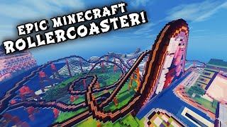 I BUILD A ROLLER COASTER IN MINCRAFT [upl. by Aiuhsoj458]