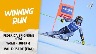 Brilliant Brignone cruises to Super G win at Val dIsère  Audi FIS Alpine World Cup 2324 [upl. by Leinaj293]