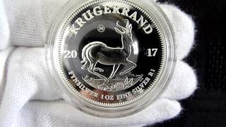 2017 silver 50th anniversary proof 1oz Krugerrand mintage 15000 [upl. by Sima]