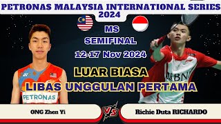 SEMIFINAL Richie Duta RICHARDO INA vs ONG Zhen Yi MAS  Malaysia International Series 2024 [upl. by Ja726]