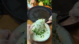 Scallion pancakes made without kneading or rolling the dough simple and timesaving [upl. by Rowney]