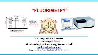 Fluorimetry part1 Deokate U A [upl. by Ilrac745]