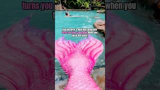 I turned into a mermaid in the pool 😱 Who would you tell mermaid pool mermaidtail h2o pink [upl. by Airamzul490]