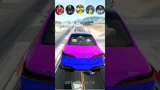 🚘CR7 vs Messi vs Mbappe vs Neymar vs Haaland JUMPING COMPETITION 3 ⚽️beamngdrive simulatorshorts [upl. by Lettig]