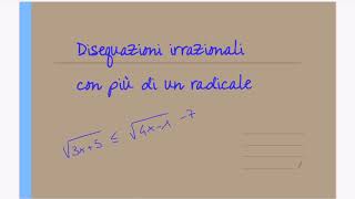 Disequazioni irrazionali con due o più radicali [upl. by Yatzeck]