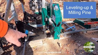 140Leveling Sawmill Woodland Mills HM126 and Milling more Pine [upl. by Ycal254]