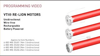 VTi® RELION Battery Motors  Unidirectional  Programming Instructions [upl. by Ainwat]