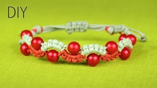 Easy Wave or Snake Bracelet with Beads  Tutorial [upl. by Jessie]