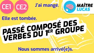 Passé composé  Verbe en er premier groupe CE1  CE2  Cycle 2  Français  Conjugaison [upl. by Solim]