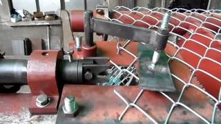 Fully automatic Chain Link Fence Making Machine Red surface treatment [upl. by Aelhsa]