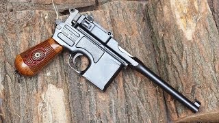 Shooting the 9 mm Mauser C96 quotRed 9quot Broomhandle pistol [upl. by Feenah]