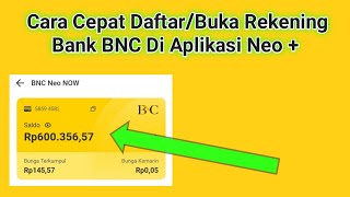 Cara Buat Rekening Bank BNC Di Aplikasi Neo [upl. by Enitsirhc48]