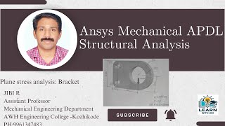 Plane stress analysis Bracket Ansys Mechanical APDL [upl. by Eluj739]