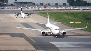 Biman Boeing 737800 and Biman DH8 departure from Dhaka Airport [upl. by Zampardi874]