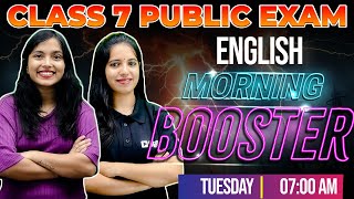 Class 7 English Public Exam  Morning Booster  Exam winner Class 7 [upl. by Gaspard]