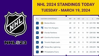 NHL Standings Today as of March 19 2024 NHL Highlights  NHL Reaction  NHL Tips [upl. by Grube]