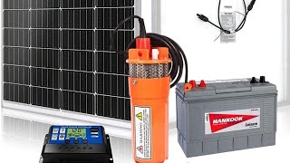 Kit di irrigazione solare con pompa solare sommersa di 70 m di profondità  batteria 100 ah [upl. by Ivek99]