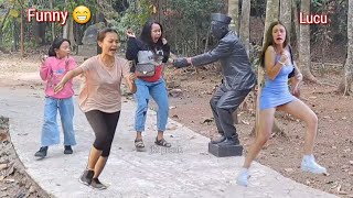 STATUE PRANK FUNNY JUST FOR LAUGHING FOR FUN  PATUNG PRANK LUCU [upl. by Medina]