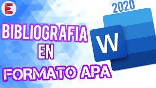 ✔️COMO HACER UNA BIBLIOGRAFIA EN FORMATO APA FÁCIL Y RÁPIDO 2020  𝔼𝕣𝕦𝕓𝕖𝕪 𝟙𝟘𝟘 [upl. by Falconer]