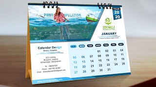 Professional Calendar DesignAdobe Photoshop TutorialDesk Calendar Design [upl. by Yordan]