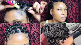 HOW TO CROCHET BOX BRAIDSRUBBERBAND METHOD ON SHORT 4C NATURAL HAIR [upl. by Etteval]