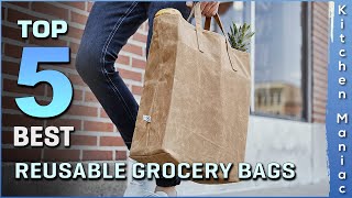 Top 5 Best Reusable Grocery Bags Review in 2023 [upl. by Dnanidref]