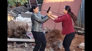 Cid Purvi and Shreya Fight  Making of Cid Eye Gang Episode [upl. by Blisse]