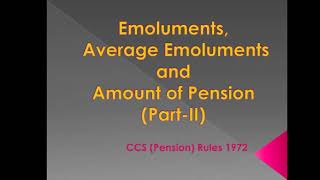 Average Emoluments and Amount of Pension [upl. by Conchita]