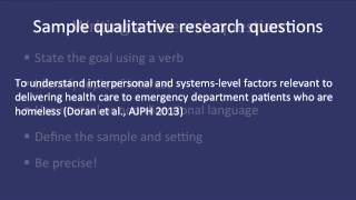 Fundamentals of Qualitative Research Methods Developing a Qualitative Research Question Module 2 [upl. by Amalie]