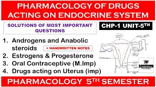 Solution Unit 5  Pharmacology of drugs acting on endocrine system complete  Pharmacology 5 sem [upl. by Beverle]