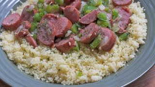 Cajun Kielbasa Couscous  We KILLED this for lunch [upl. by Ume2]