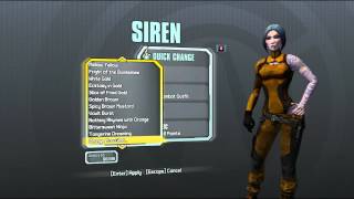 Borderlands 2  All Siren Heads and Skins [upl. by Ailekat722]