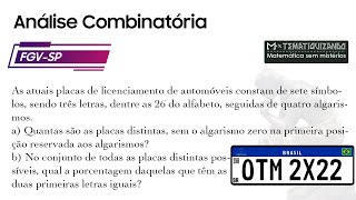 FGVSP  As atuais placas de licenciamento de automóveis constam de sete símbolos sendo três letras [upl. by Lory]